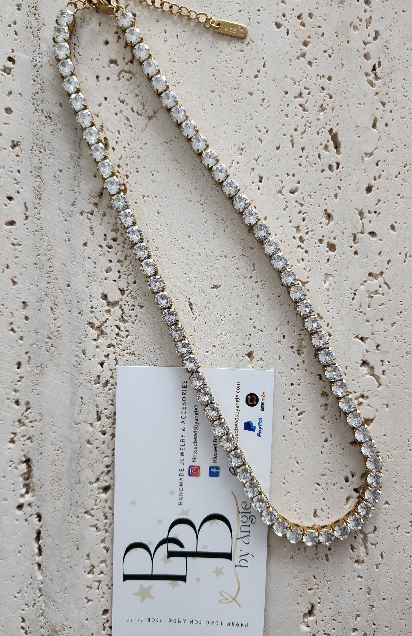 Chunky tennis necklace