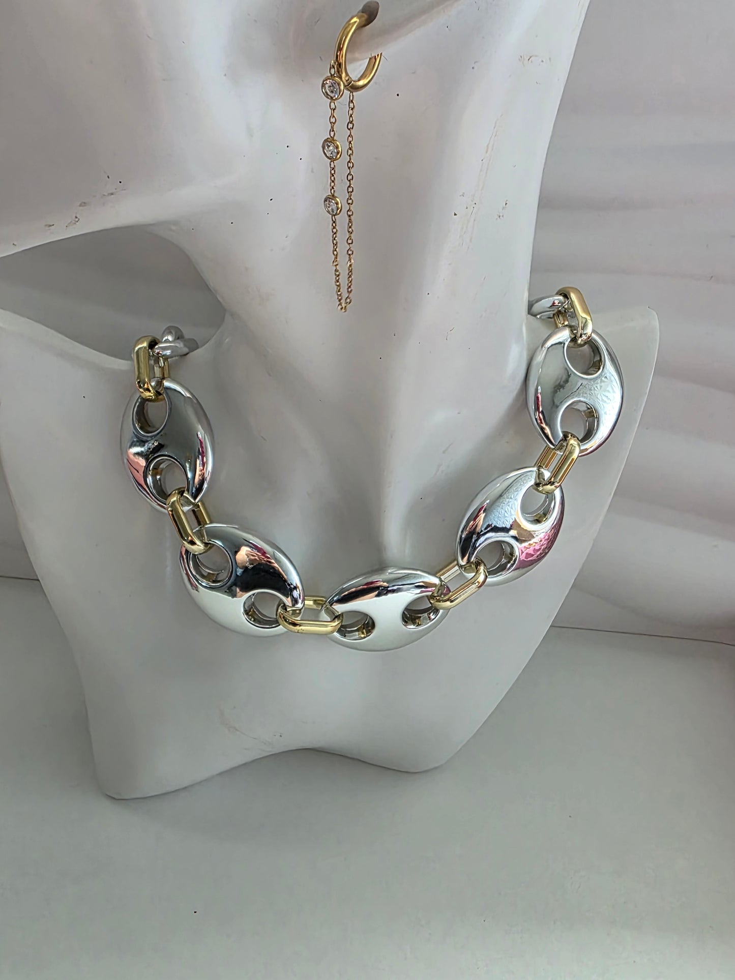 Gc silver chunky choker