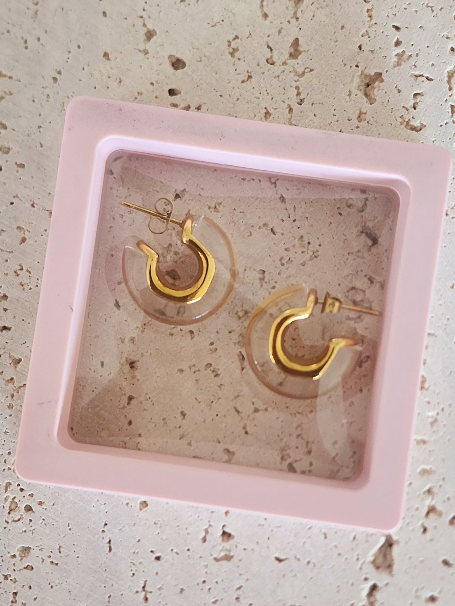 Gold water earrings