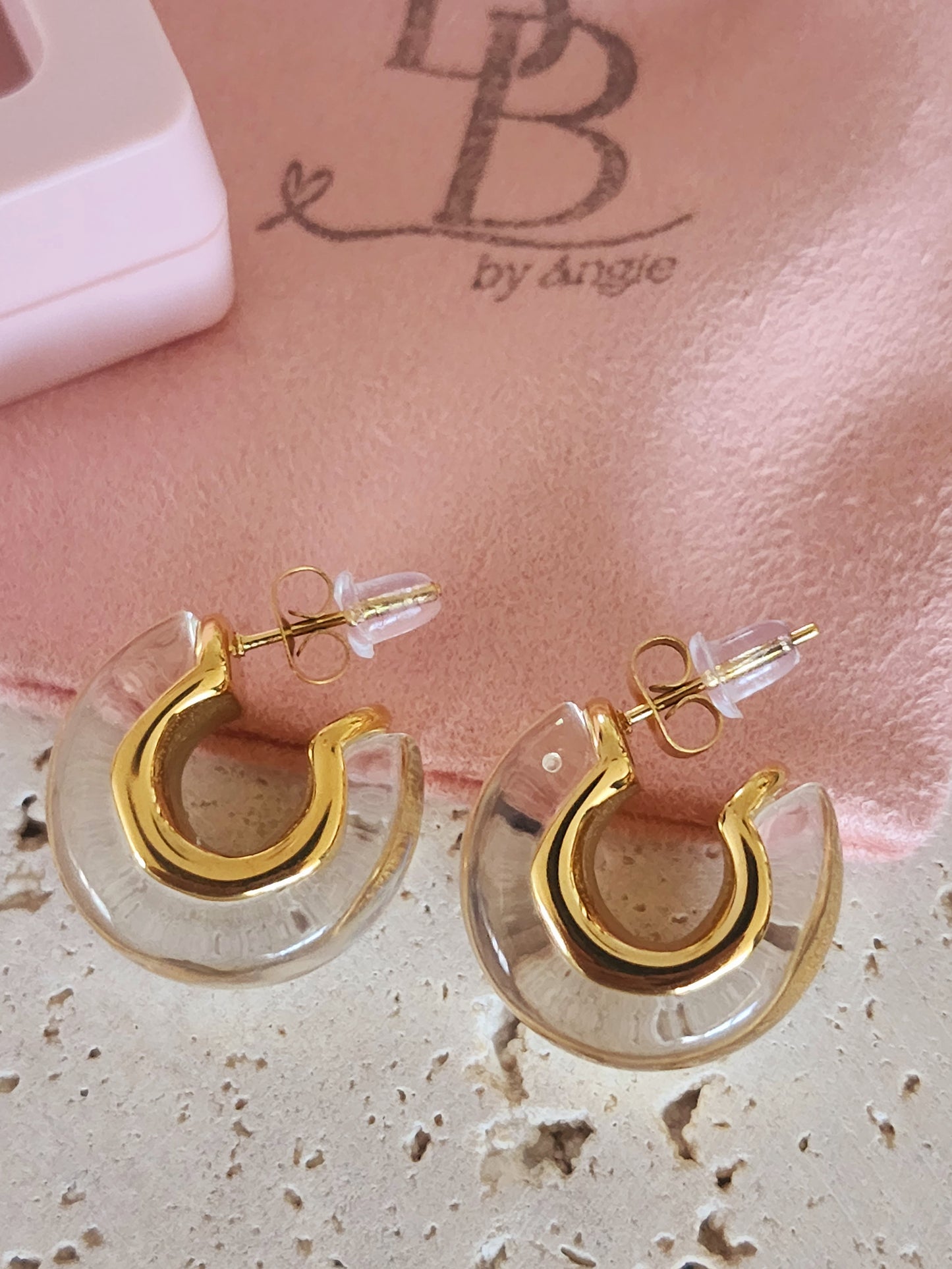 Gold water earrings