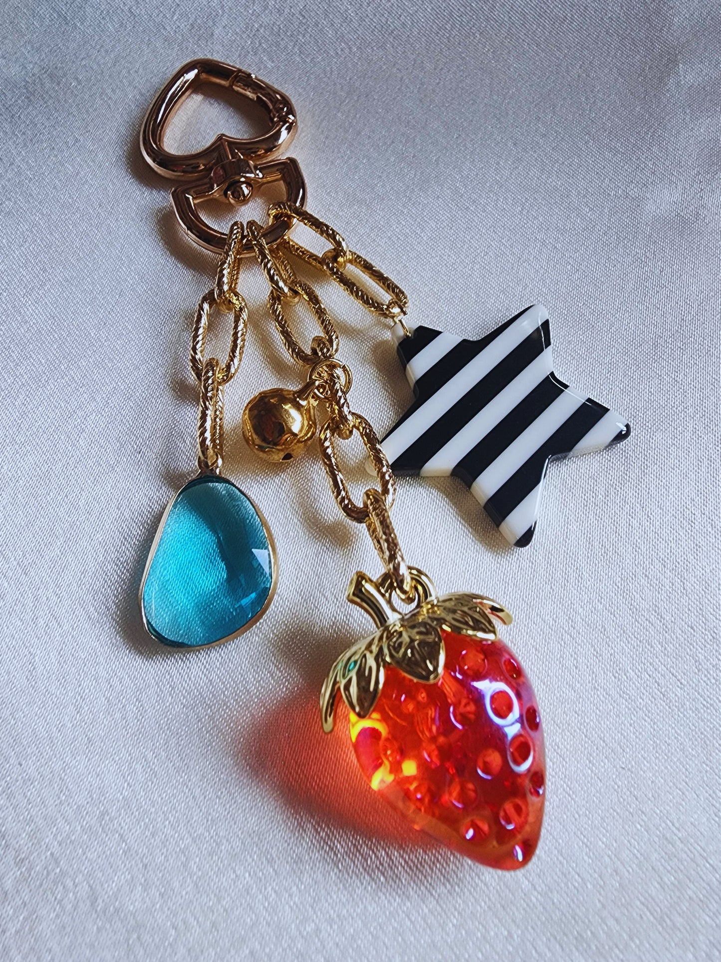 Strawberry bag charm