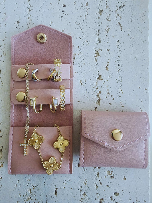 Pink jewelry purse