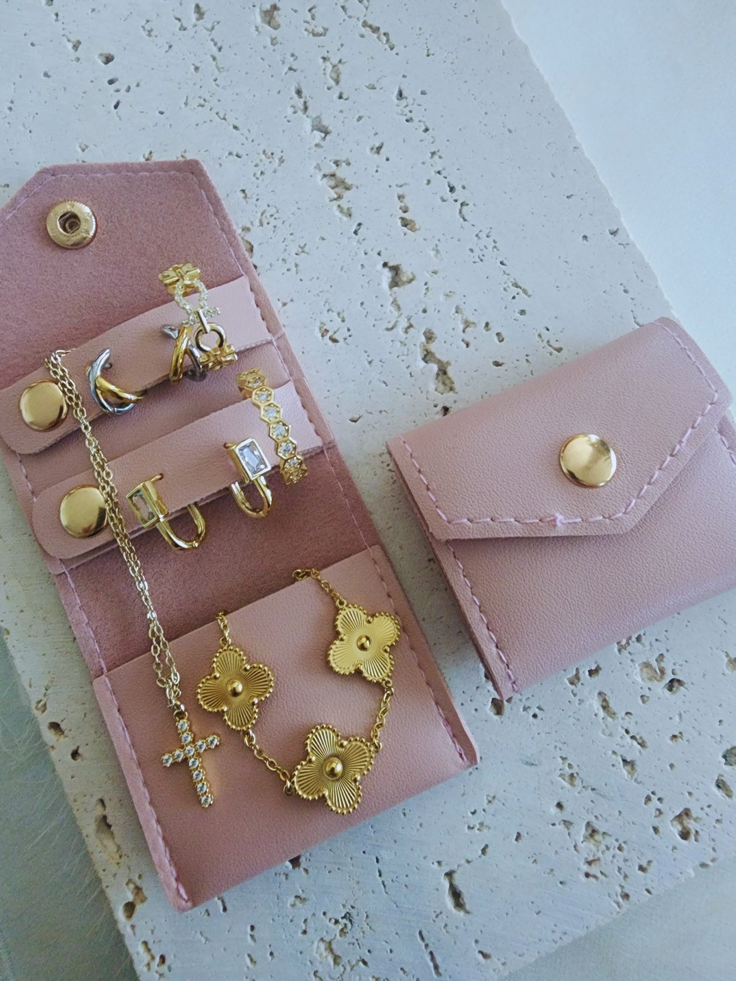 Pink jewelry purse