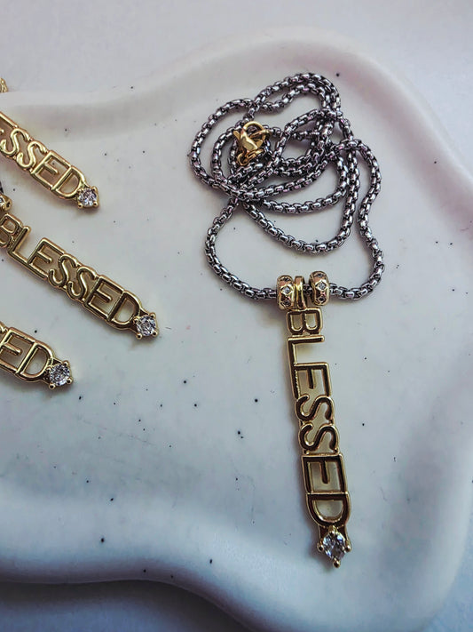 Blessed Signature 2 tones necklace