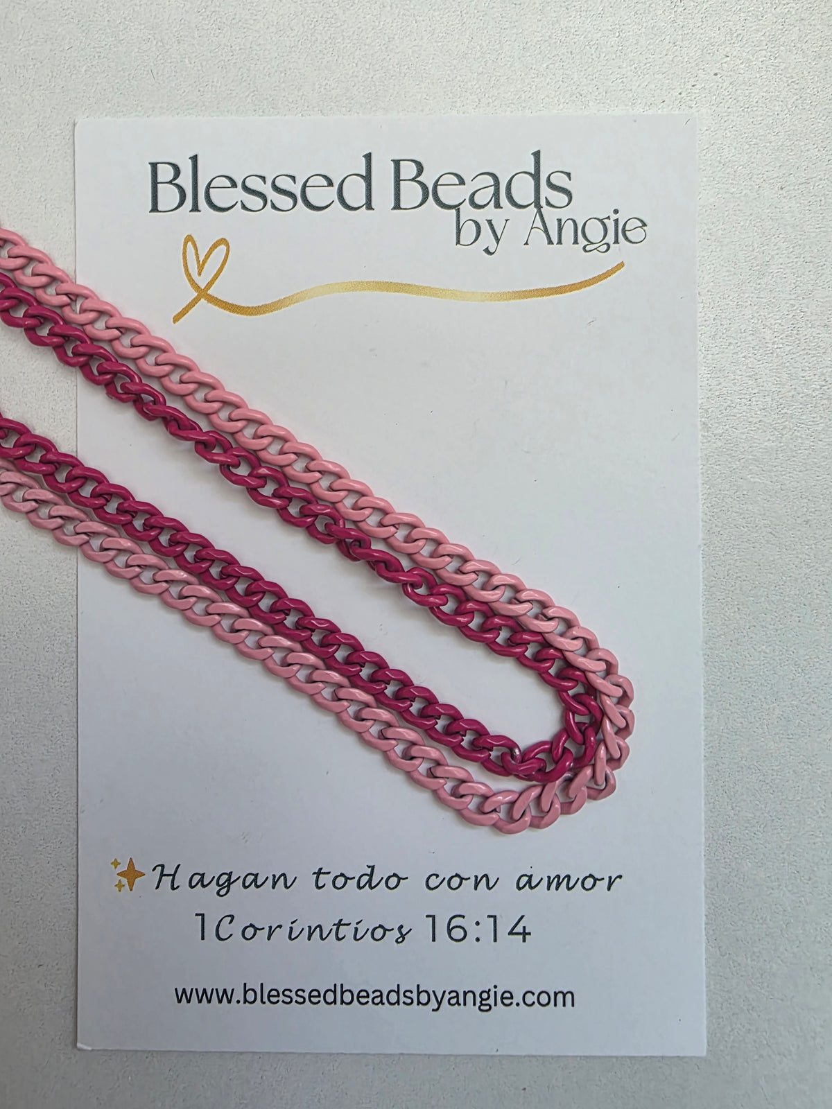 Pink duo necklace