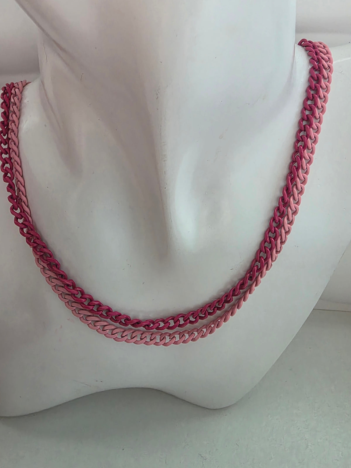 Pink duo necklace