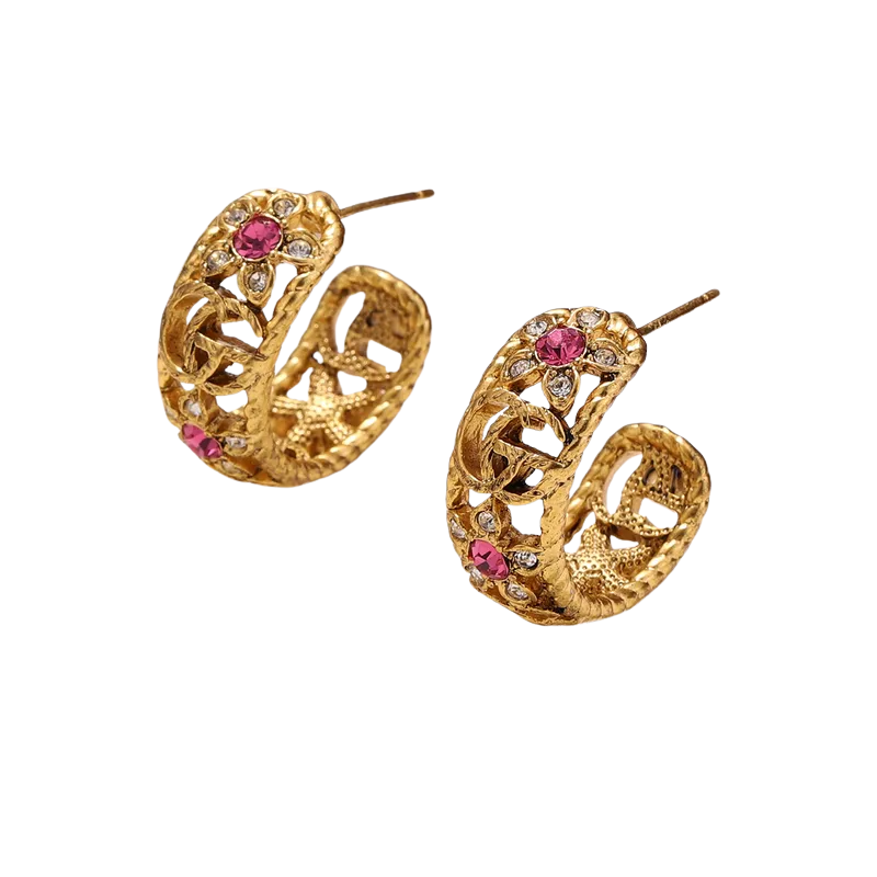 Pink G earrings