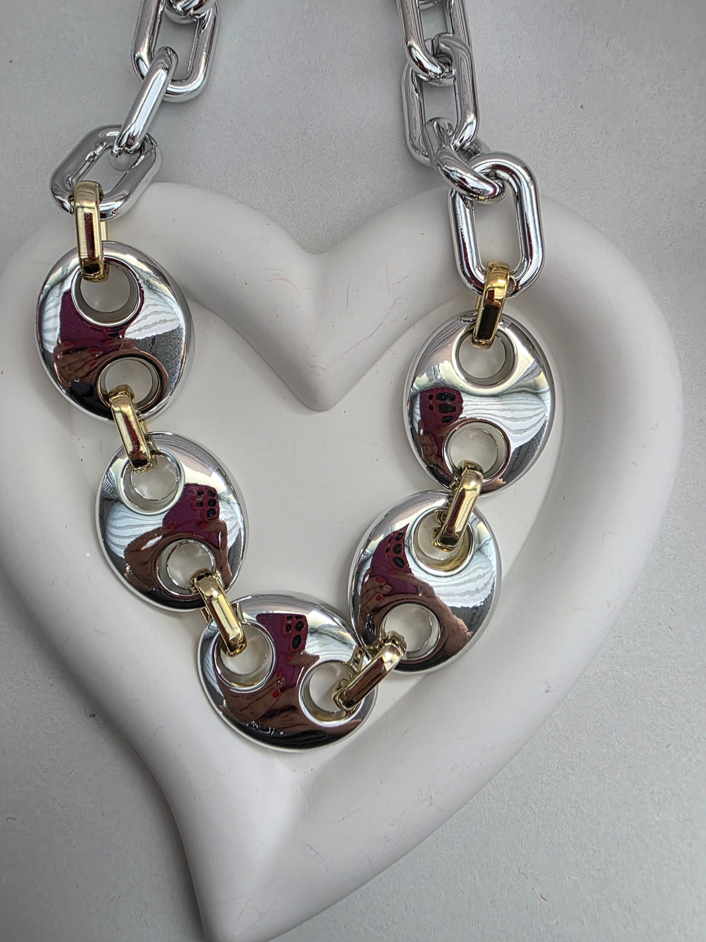 Gc silver chunky choker