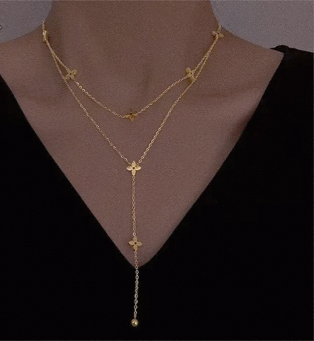 Spring lariat necklace